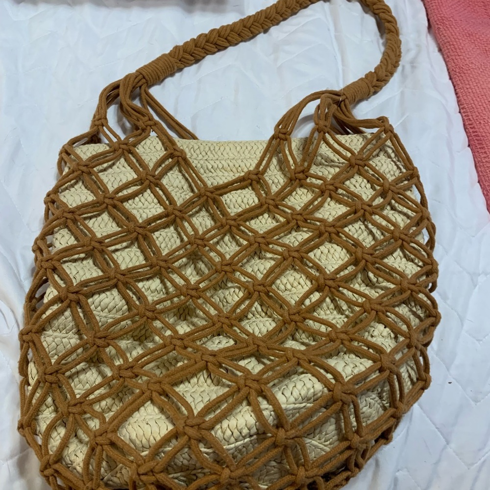 Elegant Tan and Cream Women's Hobo Bag